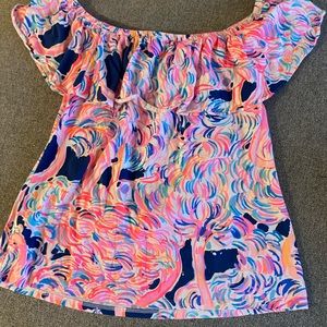 Lilly Pulitzer Flounce Shoulder Top